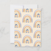 Invitation Boho Blue Peach Watercolor Rainbow Boy Baby shower (Dos)