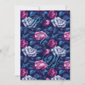 Invitation Boho Blue Pink Peonies Flower Wedding  (Dos)