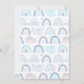 Invitation Boho Blue Rainbow Anniversaire de enfant Party (Dos)