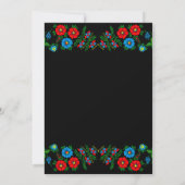 Invitation Boho Blue Red Roses Black Floral Boy Baby shower (Dos)