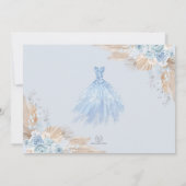 Invitation Boho Blue Silver Quinceañera 15e anniversaire Phot (Dos)