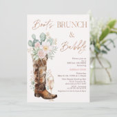 Invitation Boho Blush Cactus Boots Brunch Bubbly Fête des mar (Debout devant)