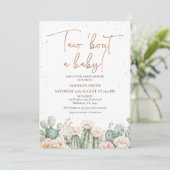 Invitation Boho Blush Cactus Taco à propos d'un bébé (Debout devant)