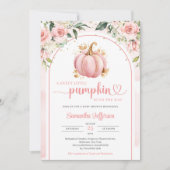 Invitation Boho blush et or un peu baby shower citrouille (Devant)