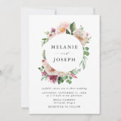 Invitation Boho Blush et rose Mariage floral (Devant)