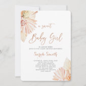 Invitation Boho Blush fille Baby shower (Devant)