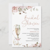 Invitation Boho Blush Floral Eucalyptus Fête des mariées (Devant)