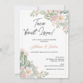 Invitation Boho Blush Floral Taco 'À propos de l'amour Couple (Devant)