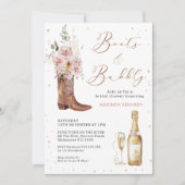 Invitation Boho Blush Floral Verre Boot Fête des mariées de b (Devant)