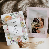 Invitation Boho Blush Floral Wedding Enregistrer La Date Invi