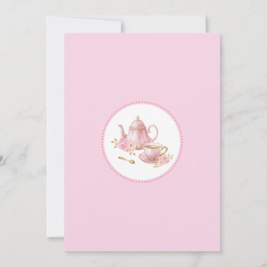 Invitation Boho Blush Gold Baby shower Tea Party (Dos)