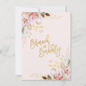 Invitation Boho Blush Gold Floral Brunch Fête des mariées Bub (Dos)