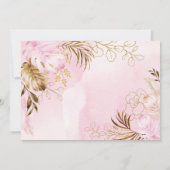 Invitation Boho Blush Gold Tropical Wild One Birthday Girl (Dos)