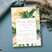Invitation Boho Blush Green Tropic Palm Première Sainte Commu