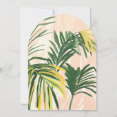 Invitation Boho Blush Green Tropical Palm Beach Baptême (Dos)