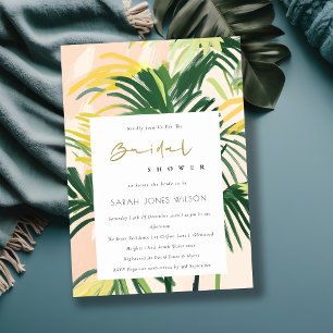 Invitation Boho Blush Green Tropical Palm Beach Fête des mari