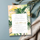 Invitation Boho Blush Green Tropical Palm Beach Mariage