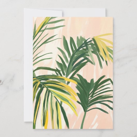 Invitation Boho Blush Green Tropical Palm Mariage (Dos)