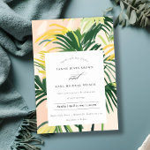 Invitation Boho Blush Green Tropical Palm Mariage