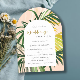 Invitation Boho Blush Green Tropical Palm Wedding shower