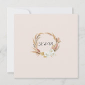 Invitation BOHO Blush Orchid Floral Pampas Palmier en laiton  (Dos)