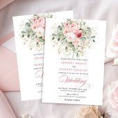 Invitation Boho Blush Peonies Greenery Gold Wedding Invites