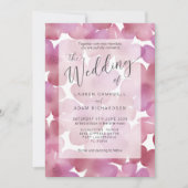 Invitation Boho Blush Pink Aquarelle Mariage floral (Devant)