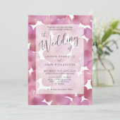 Invitation Boho Blush Pink Aquarelle Mariage floral (Debout devant)