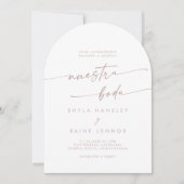 Invitation Boho Blush Pink Photo Arch Mariage espagnol (Devant)