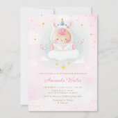 Invitation Boho Blush rose Aquarelle mignonne Baby shower fil (Devant)