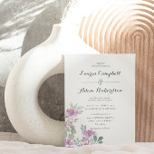 Invitation Boho Blush rose Eucalyptus Mariage floral