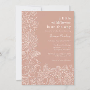 Invitation Boho Blush rose Fleur sauvage Baby shower Invitati