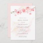 Invitation Boho Blush rose Floral (Devant / Derrière)