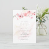 Invitation Boho Blush rose Floral (Debout devant)