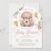 Invitation Boho Blush rose Floral Baby shower d'arc de fée d' (Devant)