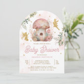 Invitation Boho Blush rose Floral Baby shower d'arc de fée d' (Debout devant)