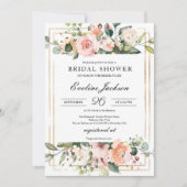 Invitation Boho Blush rose Floral Bridal (Devant)