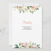 Invitation Boho Blush rose Floral et verdure Moderne bébé (Dos)