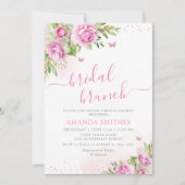Invitation Boho Blush rose Floral Fête des mariées de brunch (Devant)