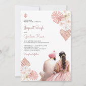 Invitation Boho Blush rose Floral Indien Punjabi Sikh Mariage (Devant)
