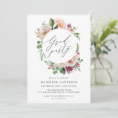 Invitation Boho Blush rose Printemps Floral fête de graduatio (Debout devant)