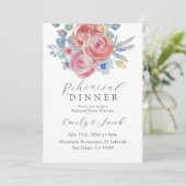 Invitation Boho Blush Rose Rehearsal Dinner  (Debout devant)