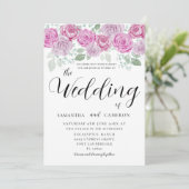 Invitation Boho Blush rose Roses et Mariage de calligraphie (Debout devant)