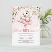 Invitation Boho blush rose Swan tutu ballerina rose robe (Debout devant)