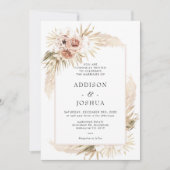 Invitation Boho Blush tons naturels Floral Mariage (Devant)