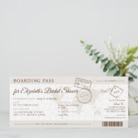 Boho Boarding Pass Destination Fête des mariées