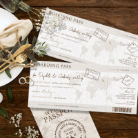 Boho Boarding Pass Destination Mariage