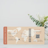 Invitation Boho Boarding Pass Destination mariage Code QR (Debout devant)