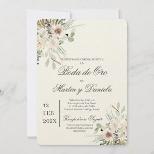 Invitation Boho boda de oro