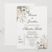 Invitation Boho boda en español (Devant / Derrière)